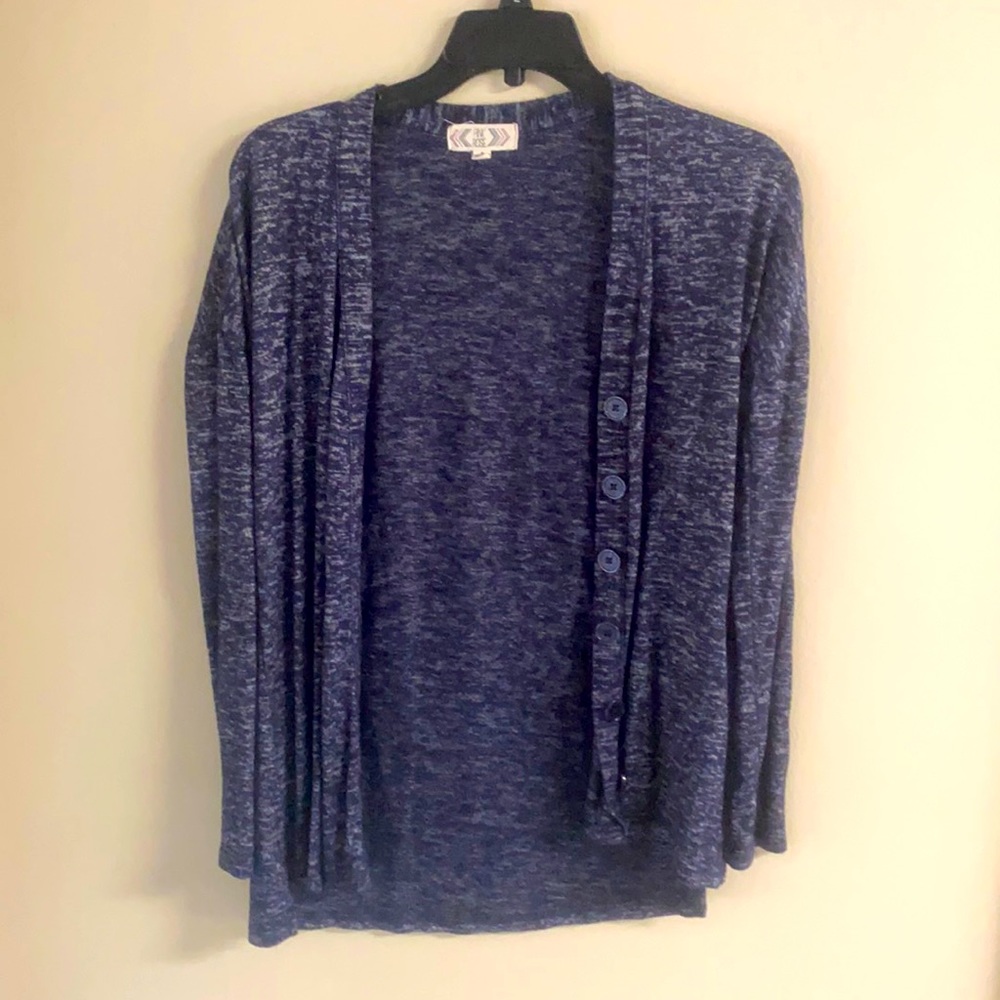 Navy Blue and gray Cardigan with buttons